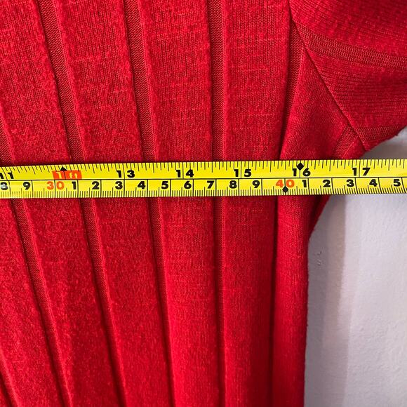 Anthropologie Red Viscose Long Sleeve Striped Crewneck Top Women's size Small - Picture 9 of 9